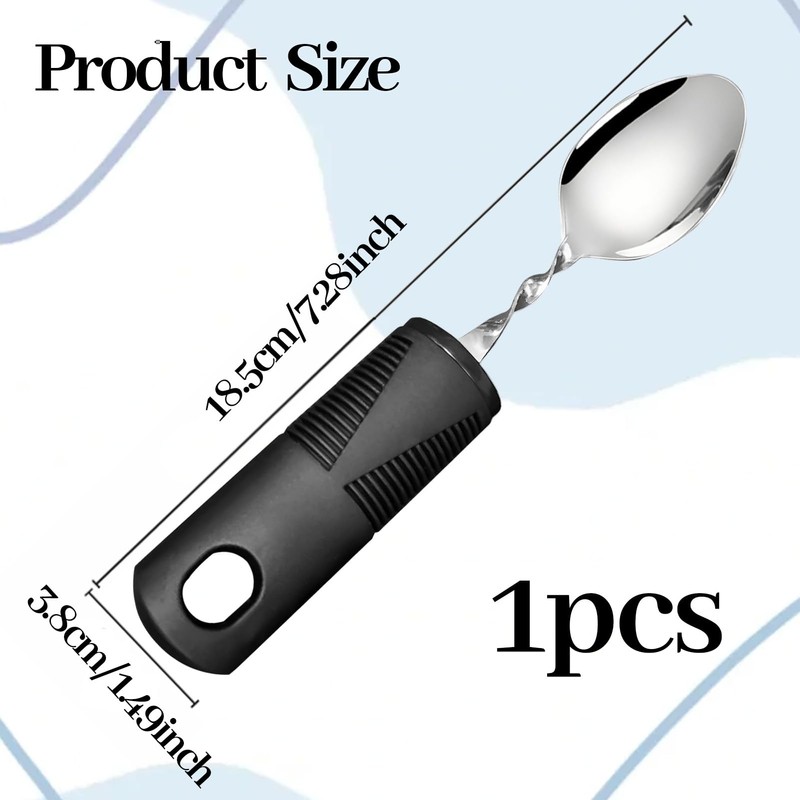 Easy Grip Disability Aids Cutlery,Curved Spoon with Wide Chunky Grip