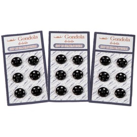 Sew on Snap Buttons Metal Fastener Buttons for Sewing Clothing, Standard 100 by Oeko-Tex, 18 Sets, Black (12mm 1/2")