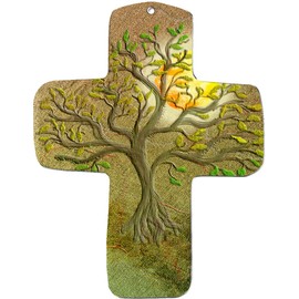 metALUm wall cross"Olive tree"