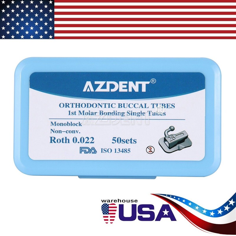 AZDENT 50 Sets AZDENT Dental Orthodontic Buccal Tube 1st Molar
