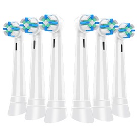 IO Replacement Heads Intelligent Compatible with Oral B iO 2 3 4 5 6 7 8 9 10 Series Electric Toothbrush, 6 Pack Brush Heads with Medium Bristles for Teeth Clean (White)