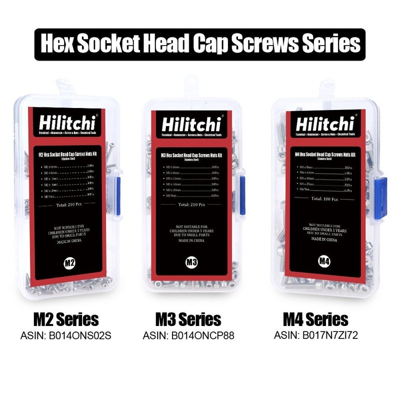 Hilitchi 420pcs M2 M3 Stainless Steel Hex Socket Head Cap