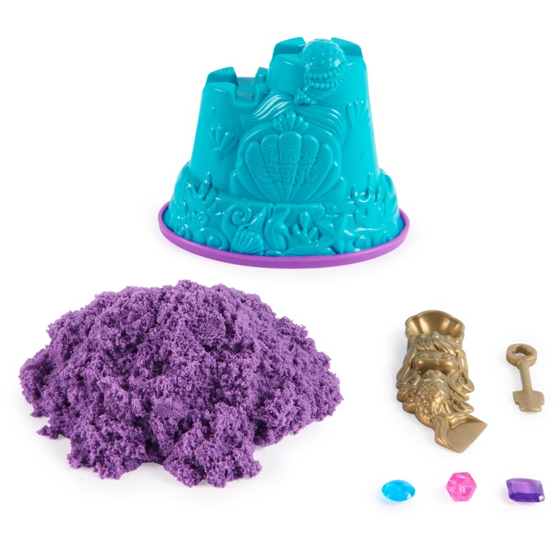 Kinetic Sand, Mini Castello Sirenetta, 170 g di Sabbia Shimmer,