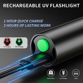 E-riding Black Light UV Light, 395nm Mini Powerful Rechargeable UV Flashlight, USB-C Ultraviolet Blacklight Flashlight, Portable Pet Urine Detector for Resin Curing, Uranium Glass, Rocks, Scorpion