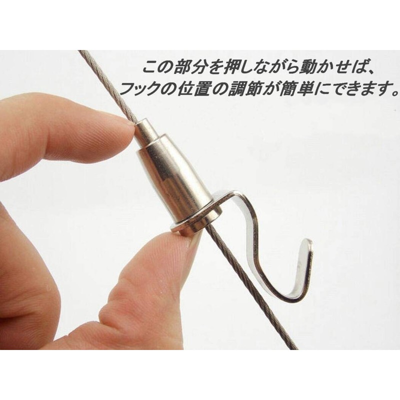 Picture Rail Wire S-Shaped Hook Hanging Hardware 1M 10pcs &