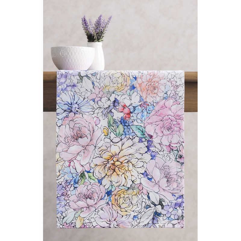 Maison d' Hermine Spring/Summer Table Runner, 100% Cotton, Decorative, Washable