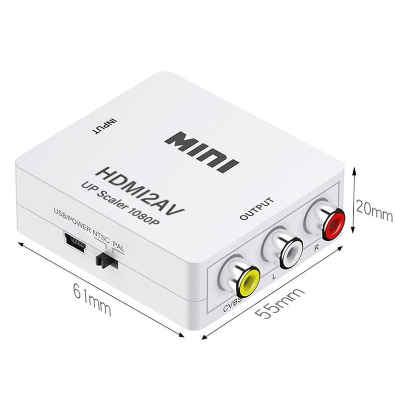 HDMI to AV Converter Output Digital to RCA Audio/Video Input