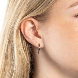 Alida Beauty's V 021622 Hoop Earrings, Stainless Steel, No Gemstone