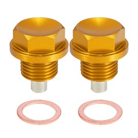 A ABSOPRO Pack of 2 Oil Drain Plug M16 x 1.5 Magnetic Oil Drain Plug Oil Pan Screw with Sealing Rings Gold