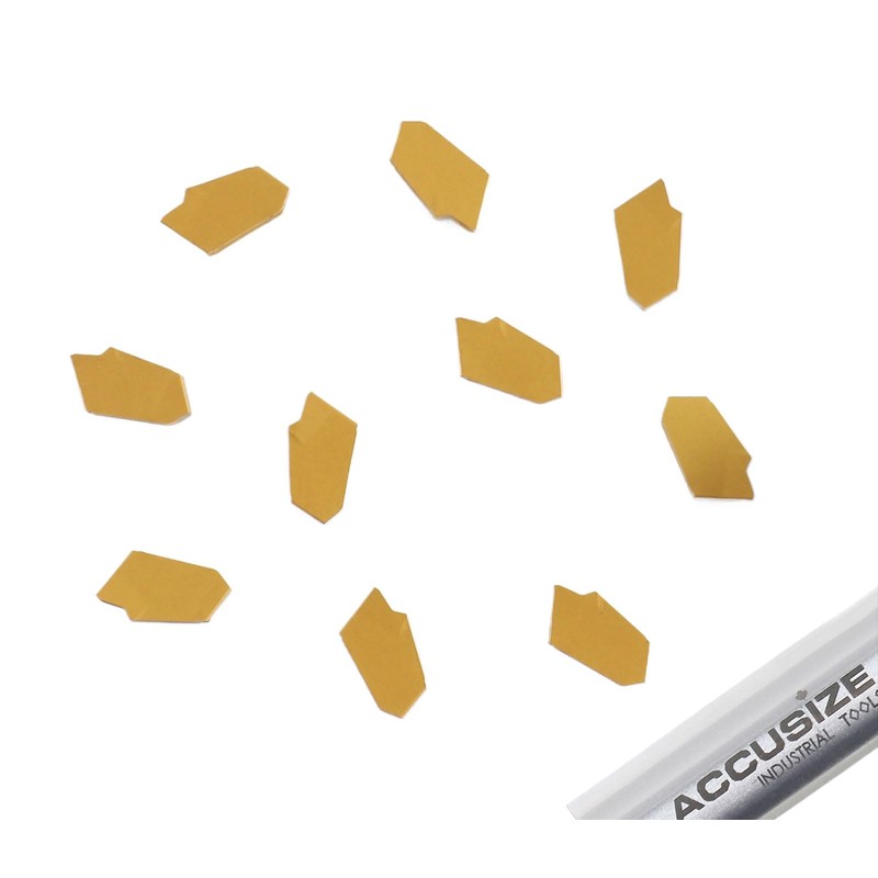 Accusize Industrial Tools GTN-3 Tin Coated Carbide Grooving Parting Inserts,