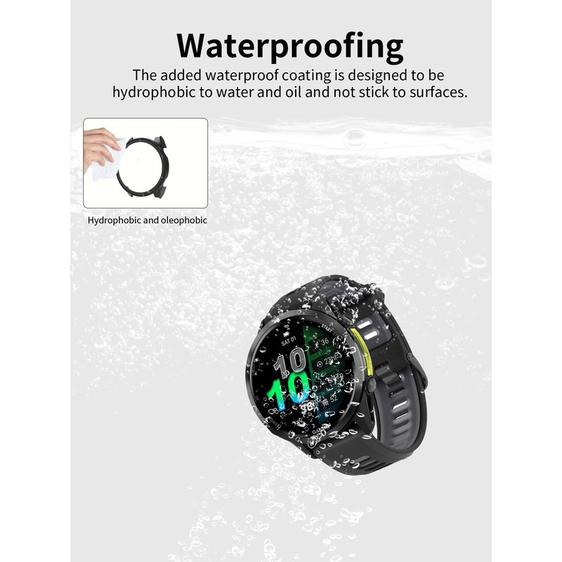 toergy 1pack,Screen Protector Case for Garmin Forerunner 970 - Integrated