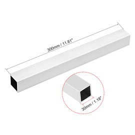 uxcell 6063 Aluminum Square Tube, 30mmx30mmx2mm Wall Thickness 300mm Length Seamless Straight Pipe Tubing