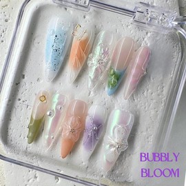 NailPhoria｜SURPRISE DEAL Collections (70 Styles) acrylic press nails:_Bubbly Bloom_M
