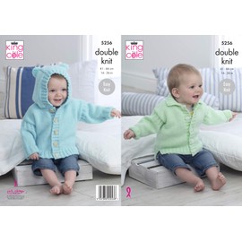 King Cole 5256 Knitting Pattern Baby Child Collared and Hooded Jackets in Big Value Baby DK