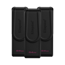 PSA COMPUTO Y PAPELERIA Kit de 3 Memorias USB DTXS/64GB, 64GB, USB-A 3.0, Negro El tapón Giratorio Permite un Acceso Sencillo y Proteger el Conector USB.