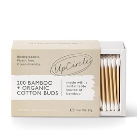 UpCircle Bamboo Cotton Buds - Pack of 200 - Biodegradable, Sustainable, Plastic-Free, Fully Recyclable - Eco-Friendly Ear Plugs - A staple for any bathroom