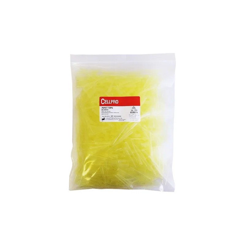 Cellpro PUNTILLAS puntas amarillas de 200µL 1000 piezas