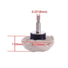 3-inch Cotton Mushroom Polishing Wheel Buff Buffing Wheels, Mushroom Type 3"/75mm 3-Pack With1/4 inch(6mm) Shank Buffing Wheels Cotton Buffing Polishing Pad Wheel