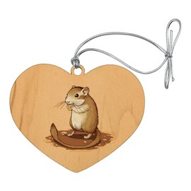 GRAPHICS & MORE Gerbil Cute Rodent Pet Heart Love Wood Christmas Tree Holiday Ornament