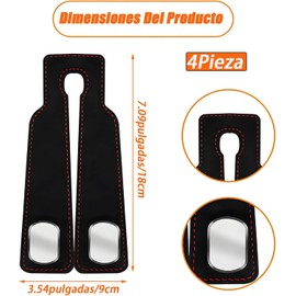 4 Ganchos De Almacenamiento Para El Respaldo Del Asiento Del Coche, Ganchos Dobles Para Reposacabezas, Ganchos De Cuero Para Coche, Adecuado Para Bolsos, Teléfonos Móviles, Carteras, Etc(negro)