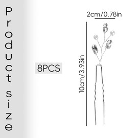 Thyonta 8PCS Pearl Diamond Flower Hairpin Hair Fork White Wedding Dress Handmade Crown Jewellery Suitable for Girls Ladies' Wedding Party Dress up