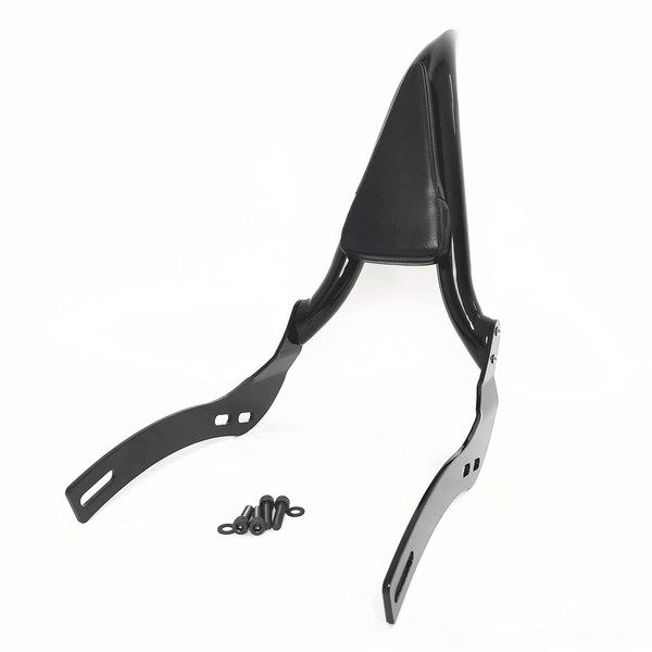 Black Sissy Bar Backrest Passenger Back Rest Rear Pad for