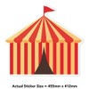 Extra Large 460mm 'Circus Tent' Permanent Sticker Decal for Cars/Windows/Bins/Walls