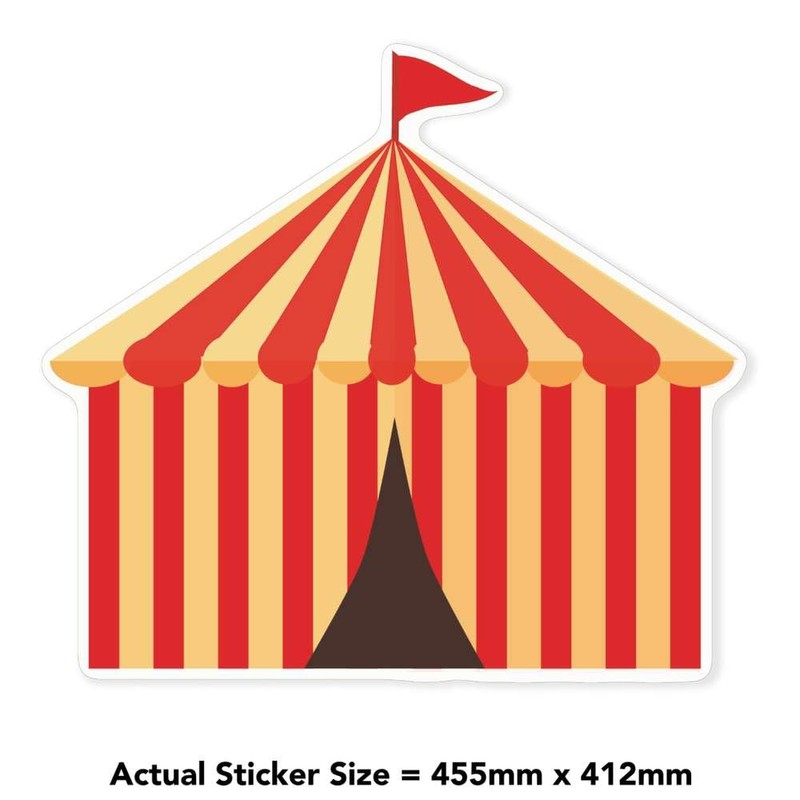 Extra Large 460mm 'Circus Tent' Permanent Sticker Decal for Cars/Windows/Bins/Walls