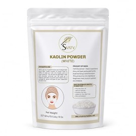 Kaolin - Arcilla blanca natural para mascarilla facial de hierbas, maquillaje en polvo, bomba de baño, máscara de barro de spa para cara, cabello y jabón, para hombres y mujeres, 227 g, media libra