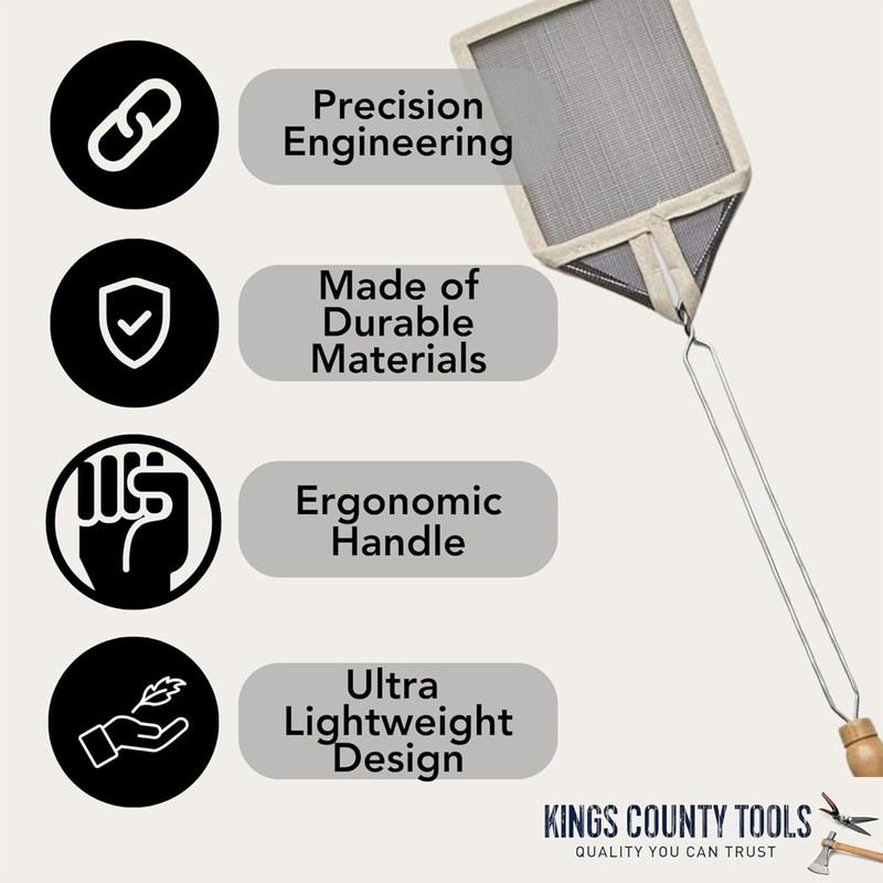 Kings County Tools Old-Fashioned Fly Swatter | 5-Pack | Wire