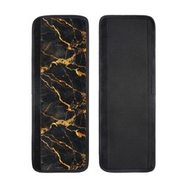 NeuKim 4 PCS Black Golden Marble Refrigerator Door Handle Covers Kitchen Appliances Gloves for Microwave Dishwasher Fridge Door Cloth Protector Covers