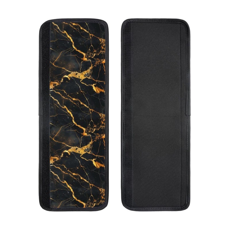 NeuKim 4 PCS Black Golden Marble Refrigerator Door Handle Covers