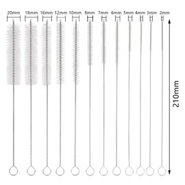 Fuguan Straw Cleaner, 12 Pcs Pipe Cleaner Brush Set 8 Inch Straw Bottle Cleaning Brush Small Nylon Cleaning Brushes for Straw Sippy Cup Teapot Test Tube