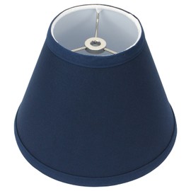 FenchelShades.com Lampshade 4" Top Diameter x 8" Bottom Diameter x 6" Slant Height with Washer (Spider) Attachment for Lamps with a Harp (Navy Blue)