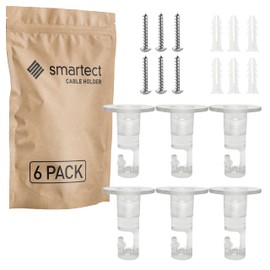 smartect Two-piece wall and ceiling pins for hanging textile cables [6 pieces, transparent] ceiling mounting with screws and dowels, monkey swing, surface-mounted cable holder for your own DIY project