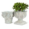 Abbott Collection 27-ATHENS-802 Ornate Pedestal Planter-7.5" H, Grey