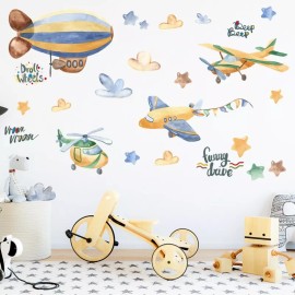 DaraBaby Vinil Decorativo Infantil Avión Helicóptero Habitación Niños