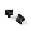 SORWDUERM 2 Pack Black Cabinet Knobs Square Drawer Pulls Bathroom