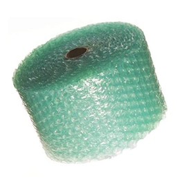 Bubblefast! 1 Roll of 62.5' x 12" Large (1/2") Green Bubble Cushioning Wrap made from Recycled Materials 62.5 sq ft total