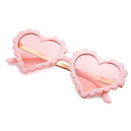 COASION Kids Heart Girls Sunglasses UV 400 Protection for Toddler Party Beach Shades Age 3-10 (Pink)