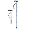 自然舘 4段伸縮ステッキ コンパクト 歩行補助 (青)