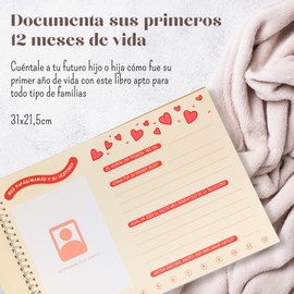 Bebesar® Baby First Year Memory Album, Newborn Baby Memory Book, Gifts for Newborns, Original Gifts for Pregnancy