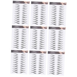 Beavorty 9sheets Imitation Eyebrow Stickers Easy to Apply False Eyebrows for Natural Look for Loss Reusable and
