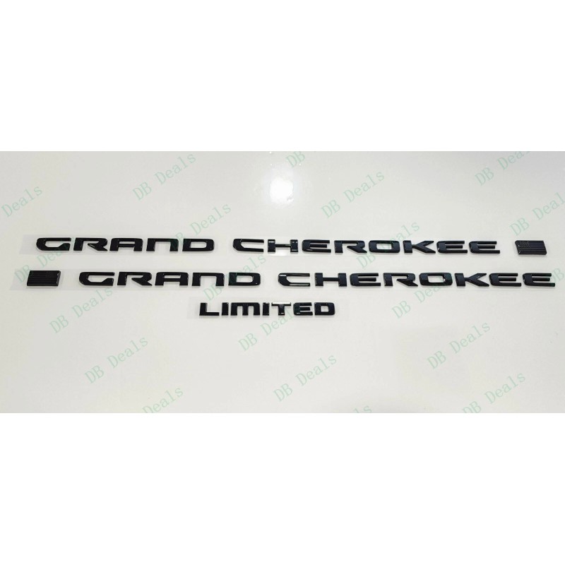 Grand Cherokee 3PCS Gloss Black Door Rear Limited Emblems 2021-2023
