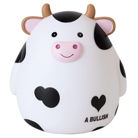 Cow Piggy Bank, Kawaii Coin Pig High Capacity Piggy Bank Gift, Money Box Kids Gift, Suitable for Boys Girls Room Decoration Birthday Gift (White)
