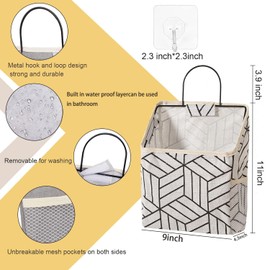 2Pack Wall Hanging Storage Bag Waterproof Over The Door Closet Organizer Hanging Pocket Linen Cotton Organizer Box Containers for Home,Dormitory，Bedroom, Bathroom (style3)