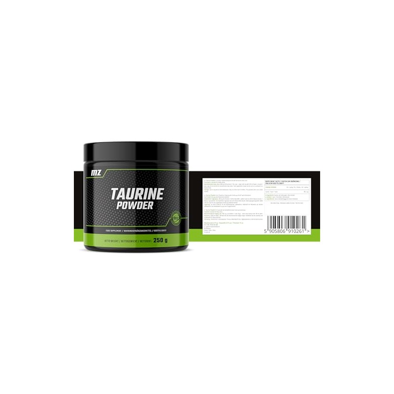 Taurine Powder 250g - Amino Acid Taurine 900 mg per
