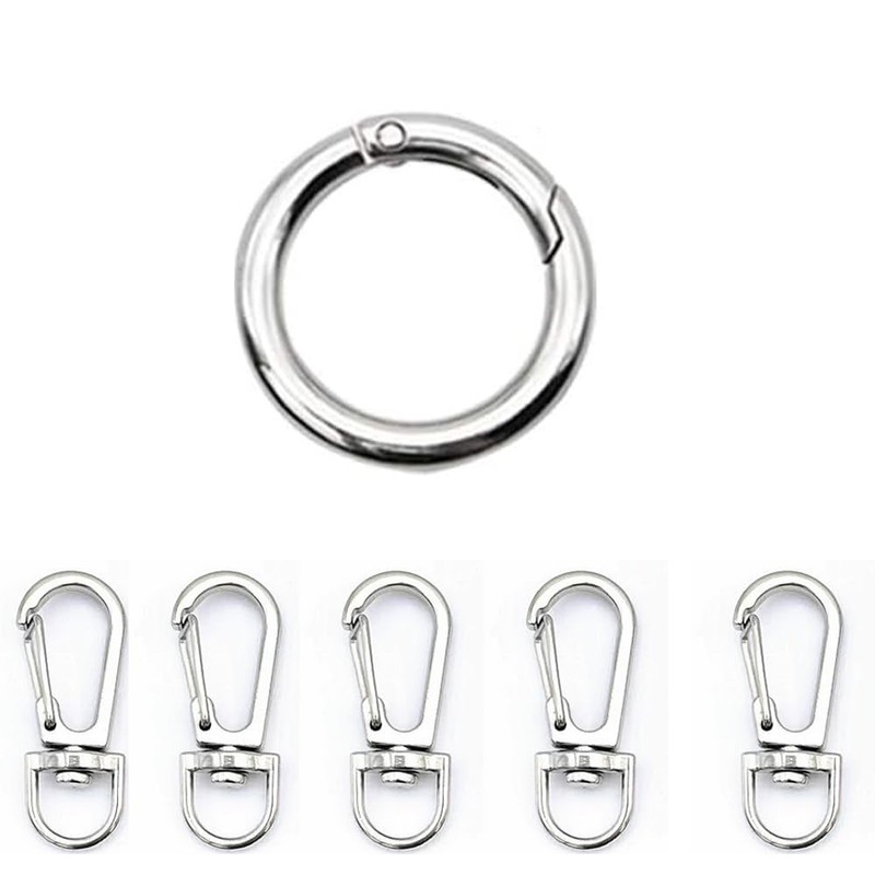 AMUU Round Carabiner Key Ring, 360 Degree Rotation, Nascan Accessories,