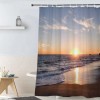 Goodbath Beach Shower Curtain, Ocean Beach Sunset Theme Waterproof Fabric