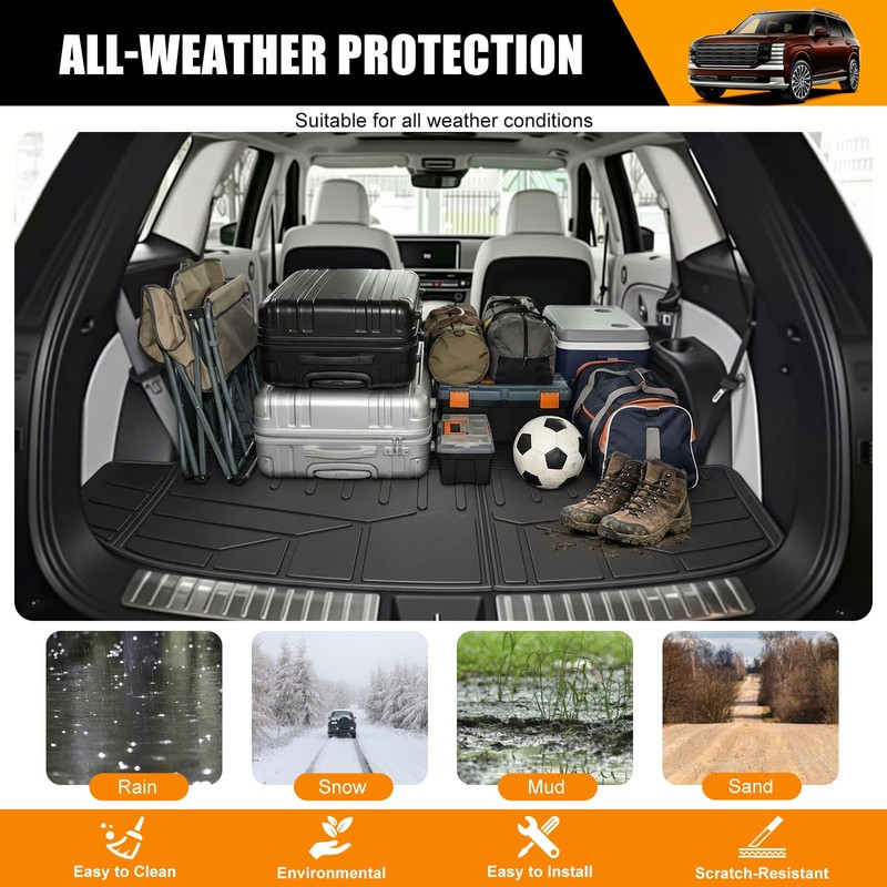 Cargo Mat Compatible with 2026 Hyundai Palisade Cargo Liner Trunk